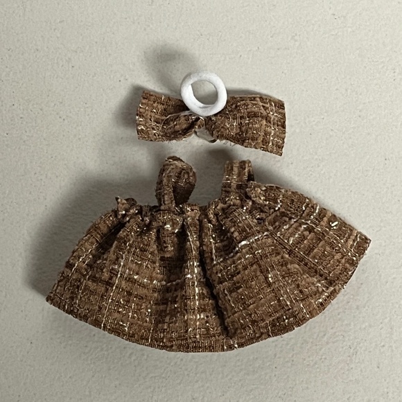 Labubu Designer Dress Bow Clothing Outfit Brown Clothes Accessories Monsters - Picture 3 of 5